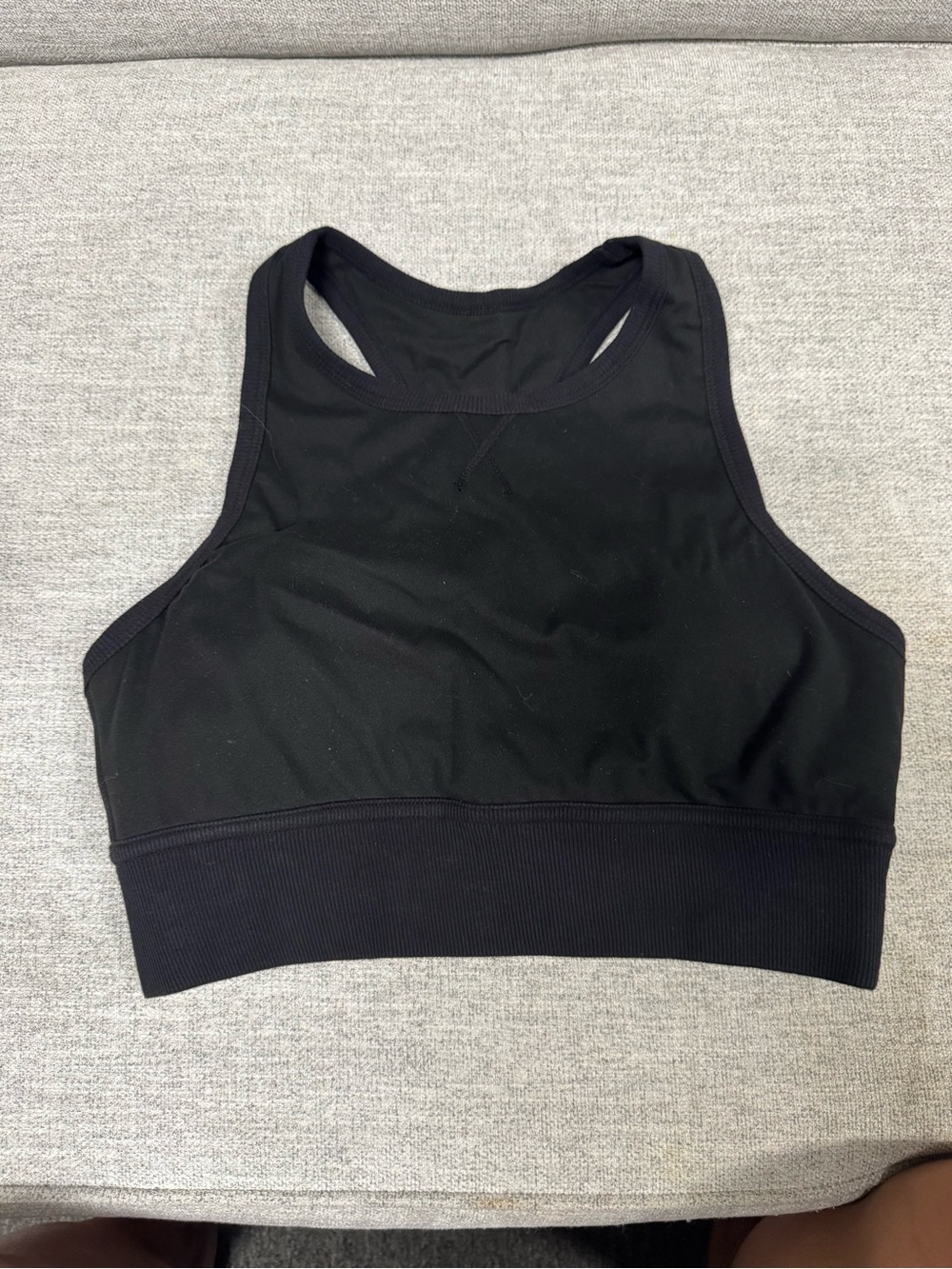 POPFLEX Black High-Neck Racerback Sports Bra